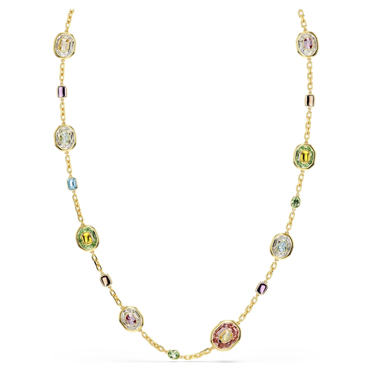 CHROMA STRANDAGE OCTAGON CUT MULTICOLORED GOLD TONE PLATED