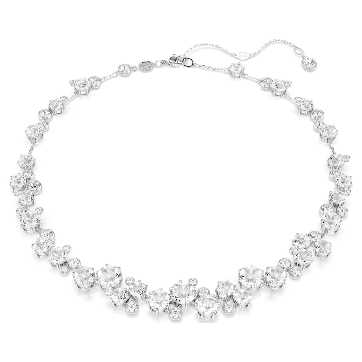 CONSTELLA NECKLACE ROUND CUT WHITE RHODIUM PLATED
