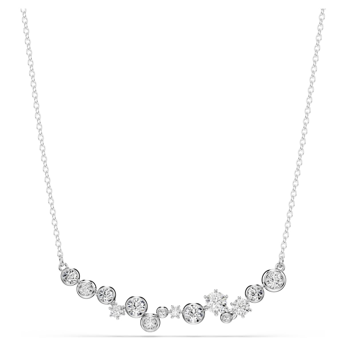 CONSTELLA NECKLACE MIXED CUTS WHITE RHODIUM PLATED