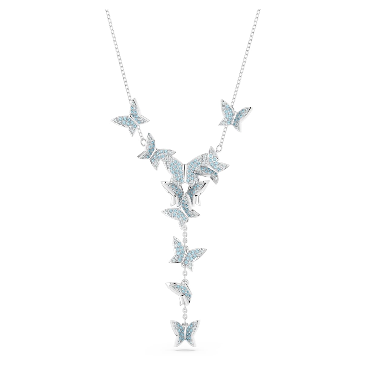 IDYLLIA LILIA Y NECKLACE BUTTERFLY BLUE RHODIUM PLATED