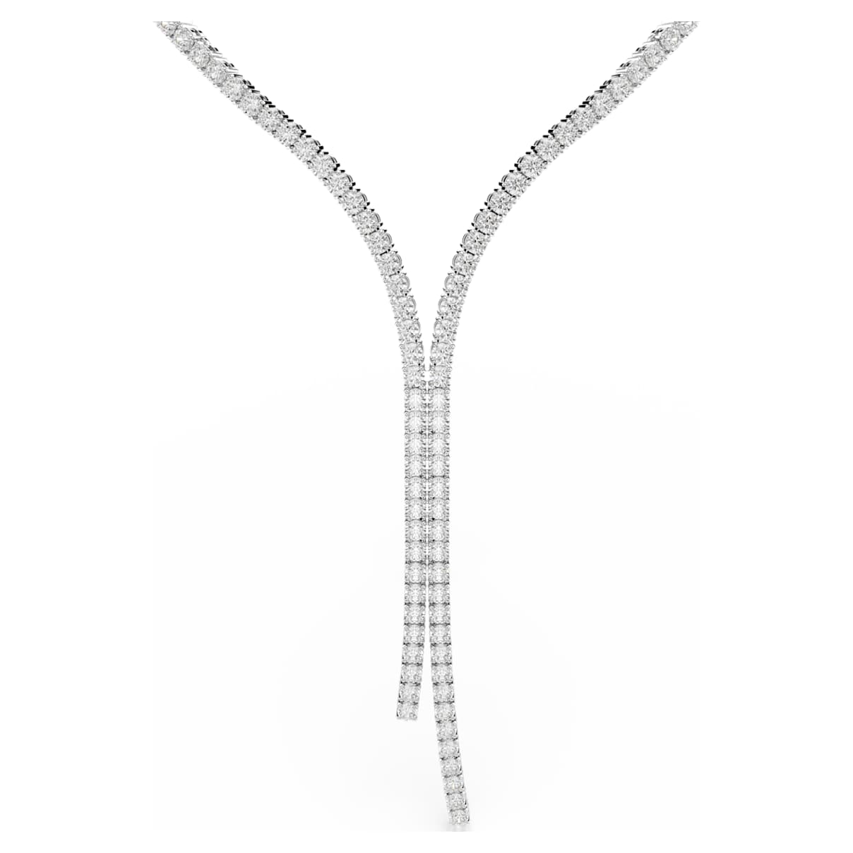 MATRIX Y NECKLACE ROUND CUT WHITE RHODIUM PLATED