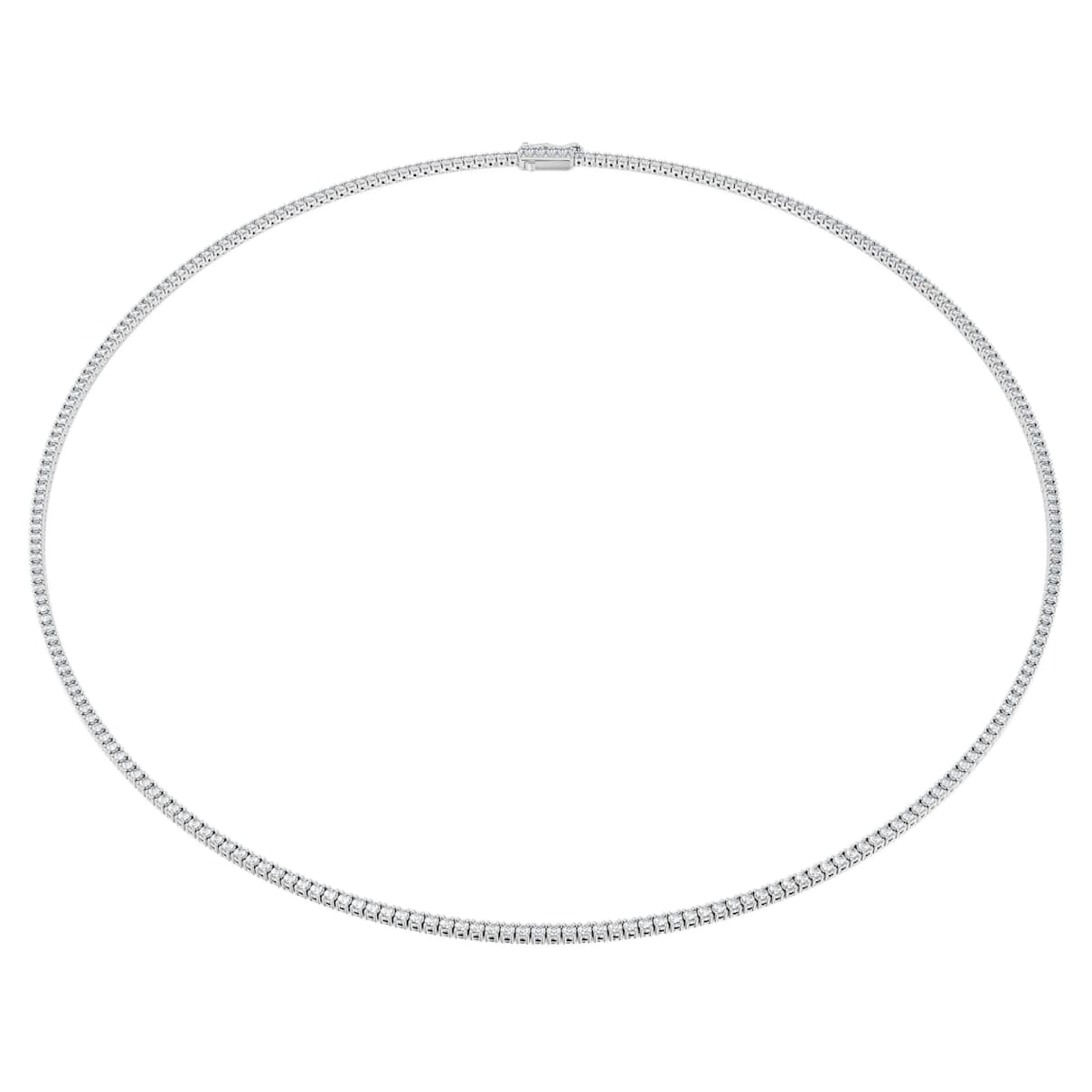 ETERNITY TENNIS NECKLACE LAB GROWN DIAMONDS 3 CT TW ROUND SHAPE 14K WHITE GOLD