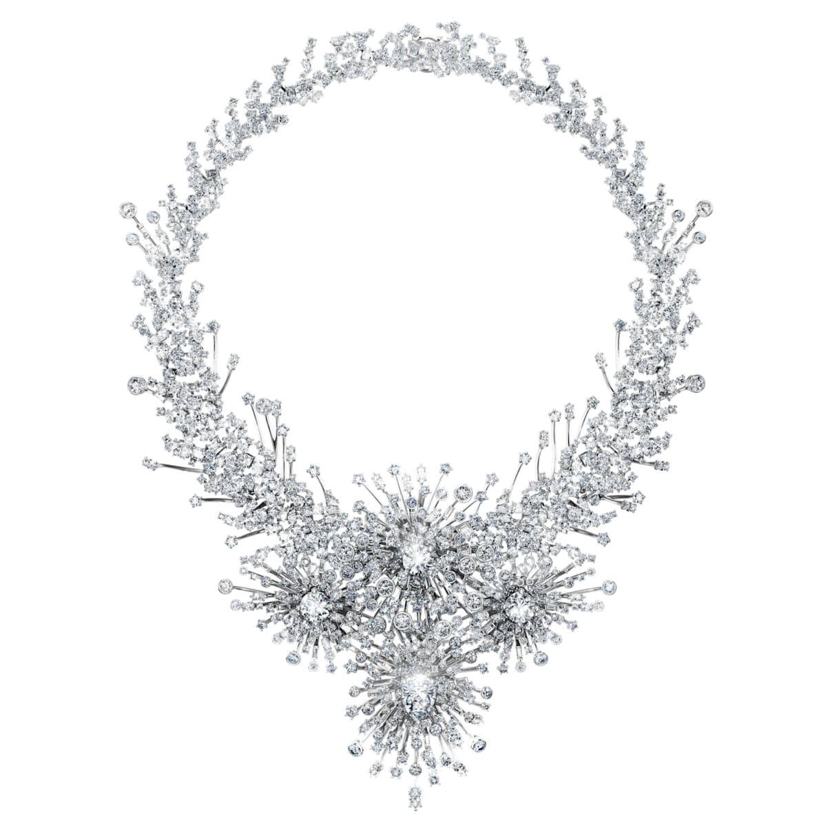 GALAXY NECKLACE LAB GROWN DIAMONDS 156 62 CT TW MIXED SHAPES 18K WHITE GOLD