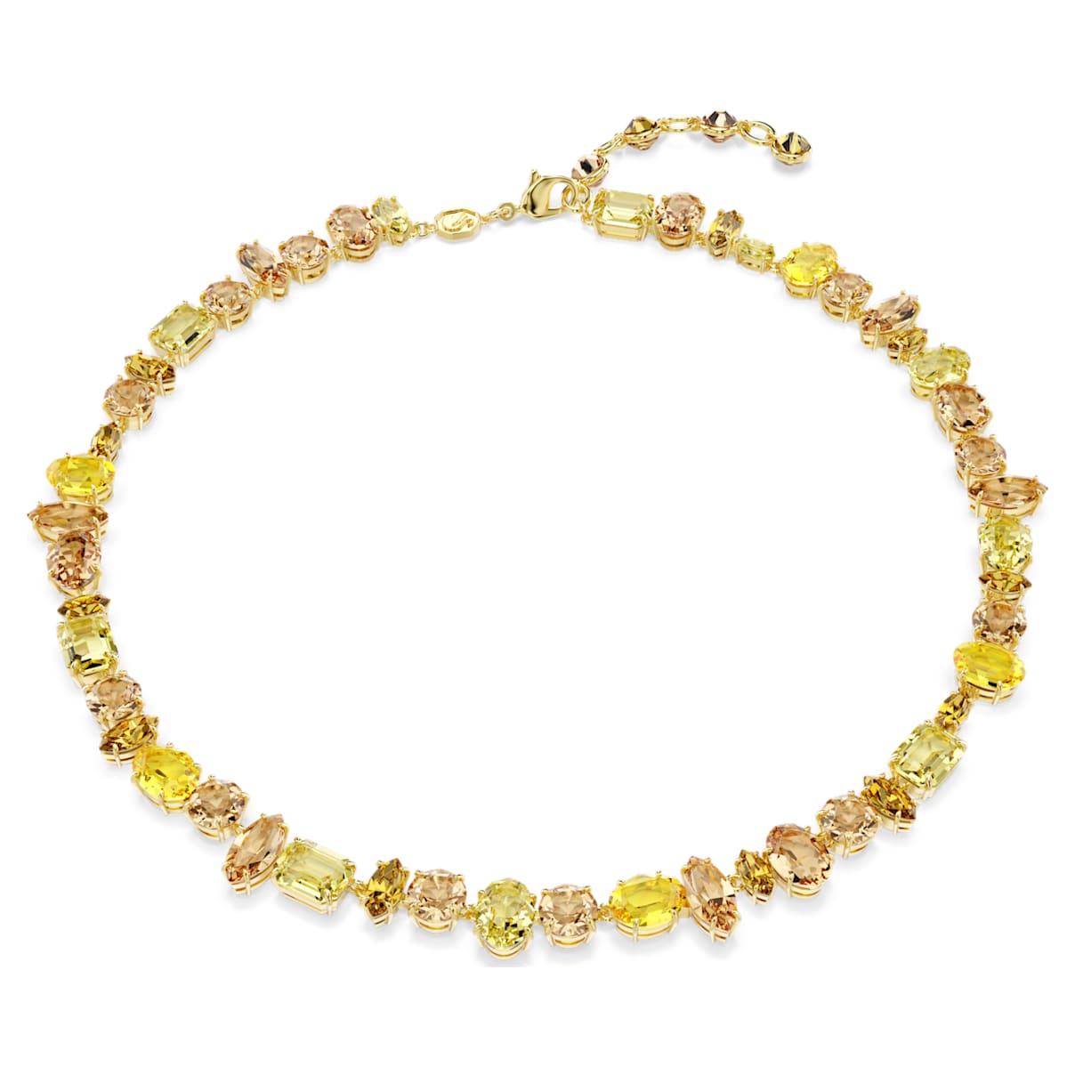 GEMA NECKLACE MIXED CUTS YELLOW GOLD TONE PLATED