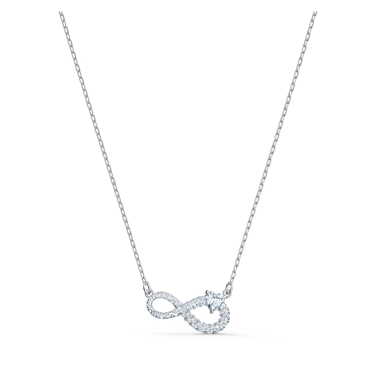 HYPERBOLA NECKLACE INFINITY WHITE RHODIUM PLATED