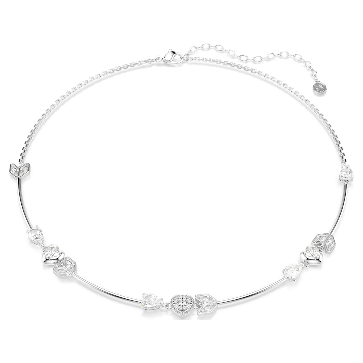 IDYLLIA NECKLACE HEART WITH ARROW WHITE RHODIUM PLATED
