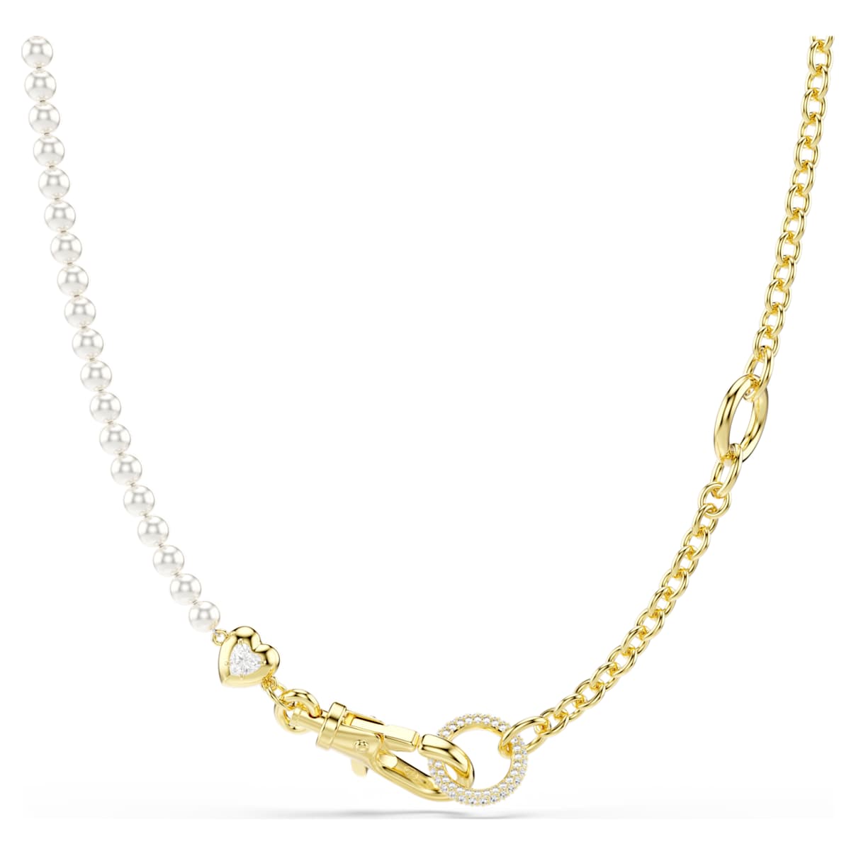 IDYLLIA NECKLACE CRYSTAL PEARL WHITE GOLD TONE PLATED