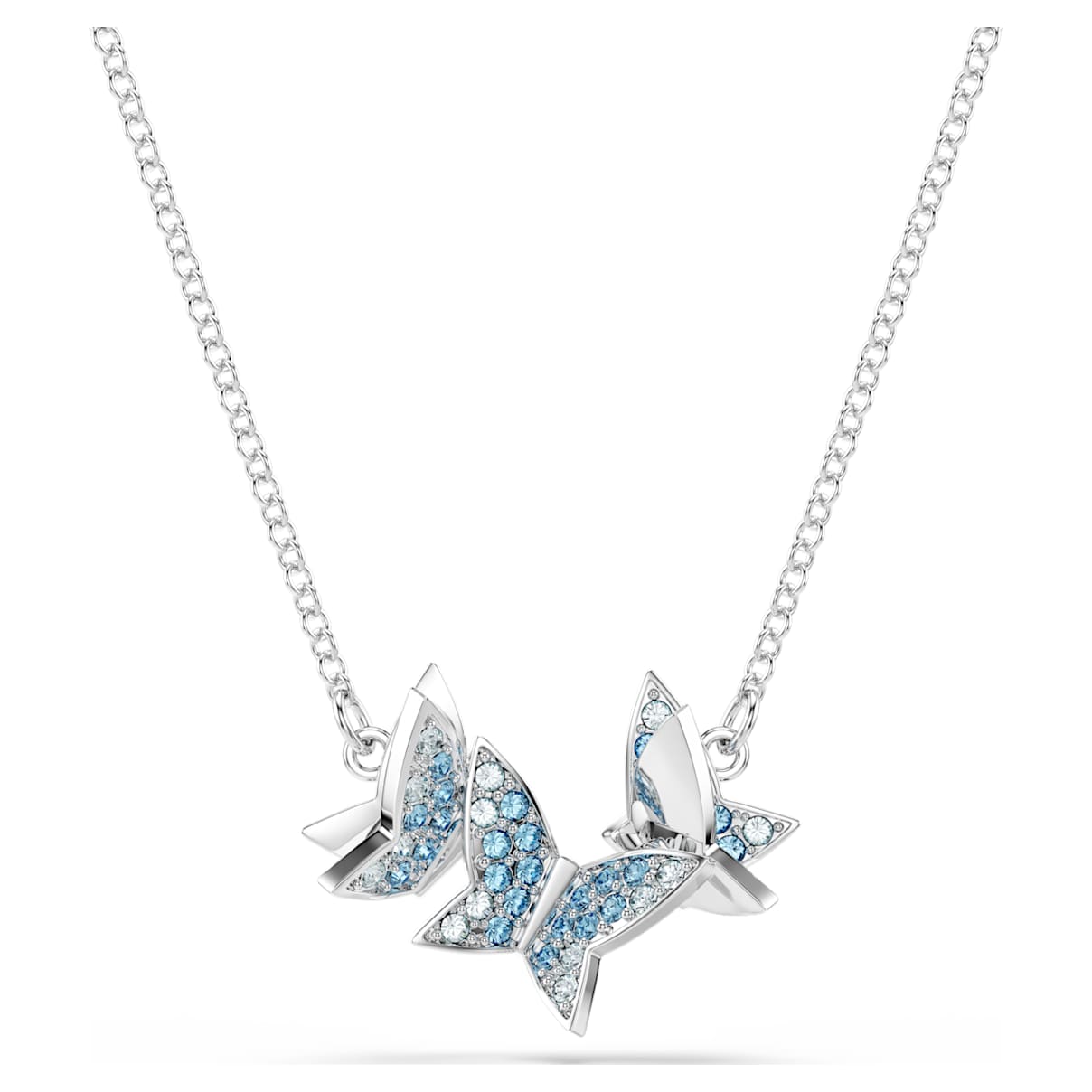 IDYLLIA LILIA NECKLACE BUTTERFLY BLUE RHODIUM PLATED
