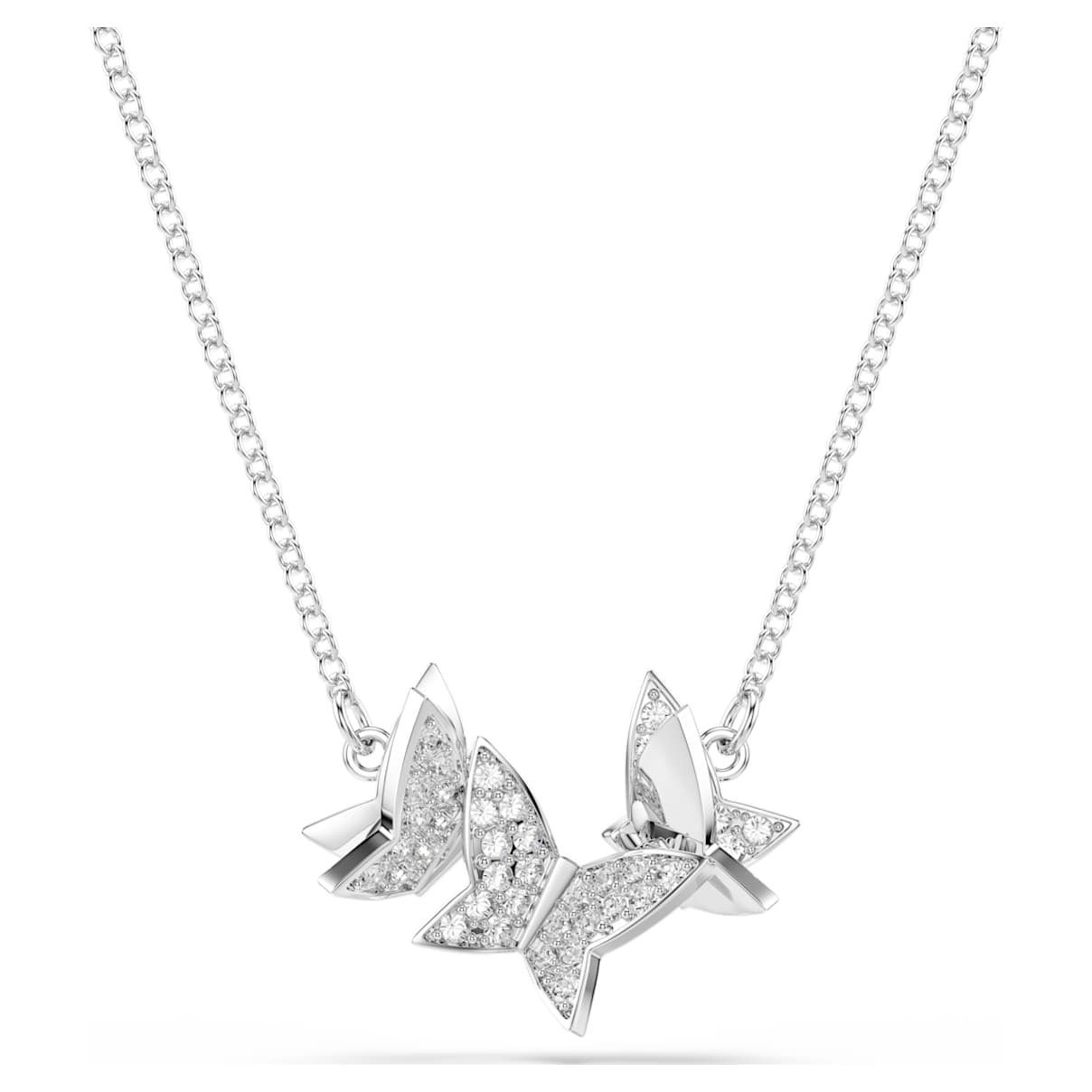 IDYLLIA LILIA NECKLACE BUTTERFLY WHITE RHODIUM PLATED