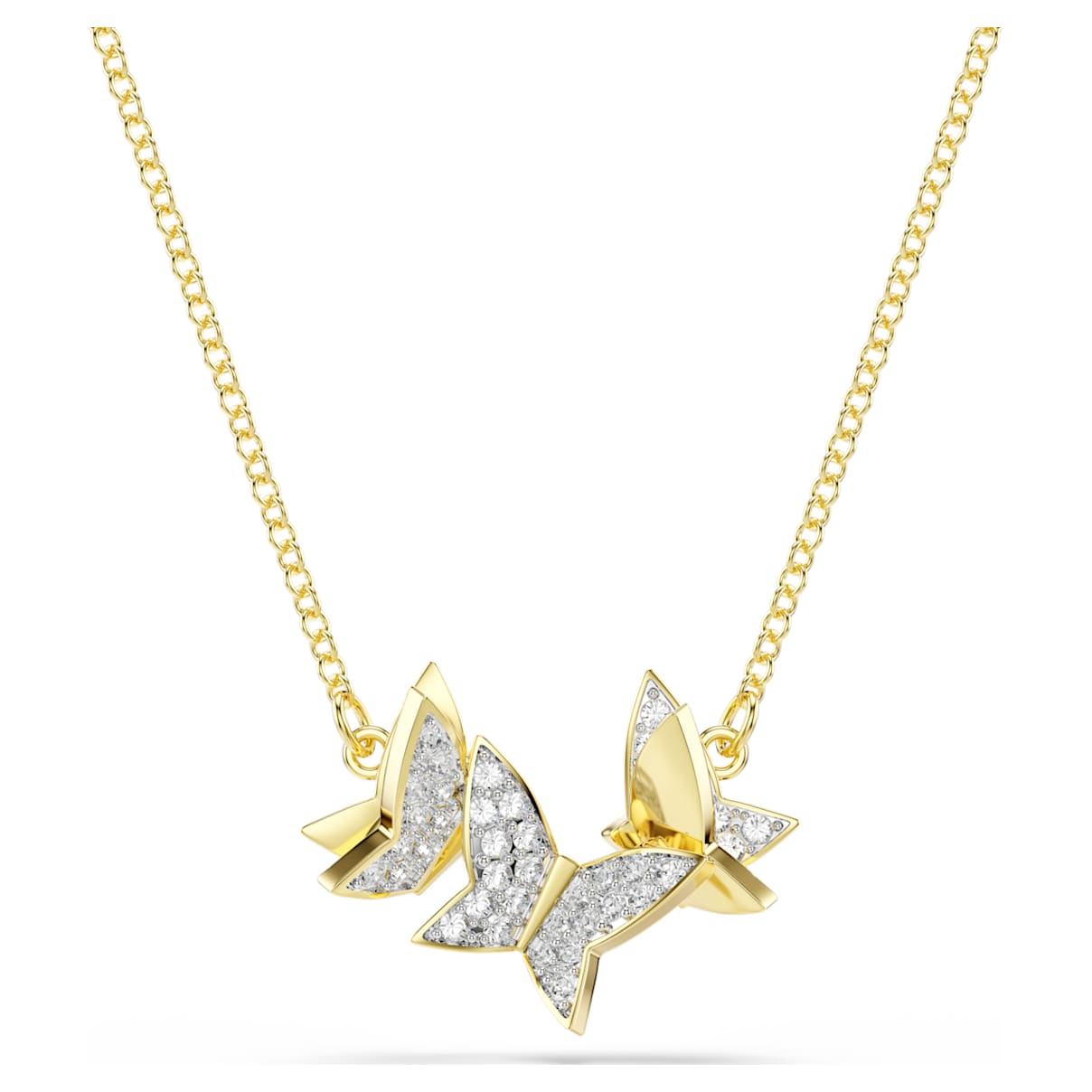 IDYLLIA LILIA NECKLACE BUTTERFLY WHITE GOLD TONE PLATED