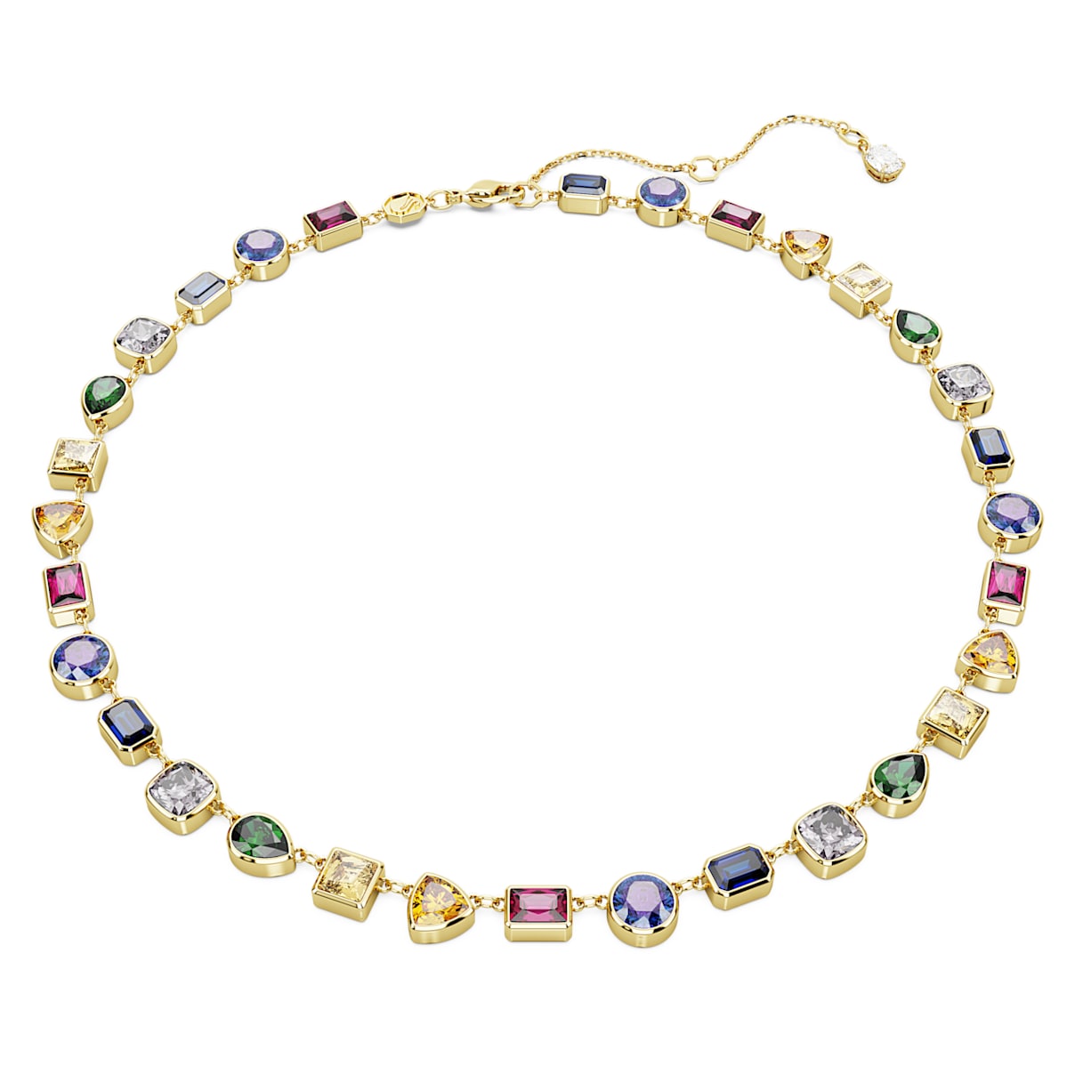IMBER NECKLACE MIXED CUTS MULTICOLORED GOLD TONE PLATED