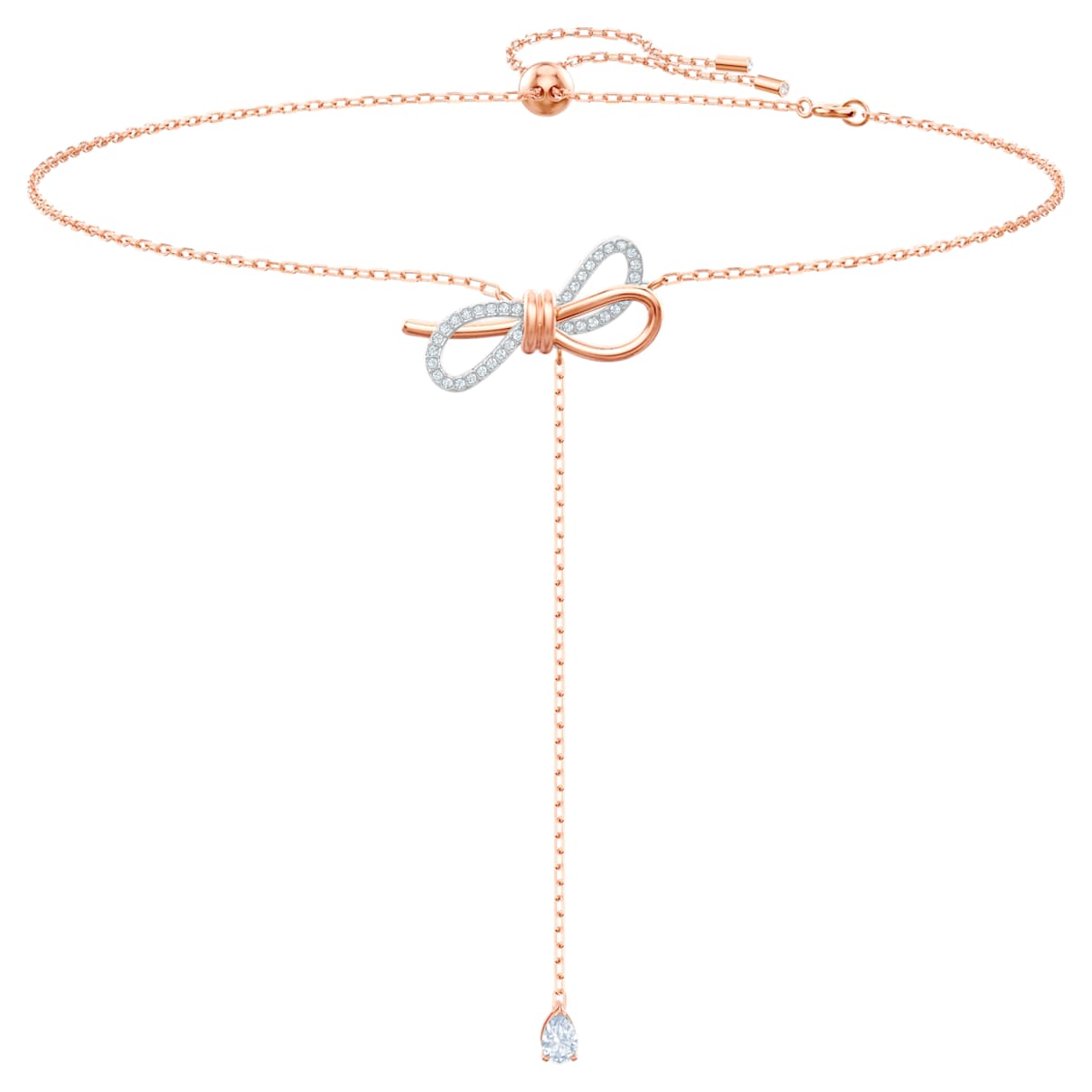 LIFELONG BOW NECKLACE BOW WHITE MIXED METAL FINISH