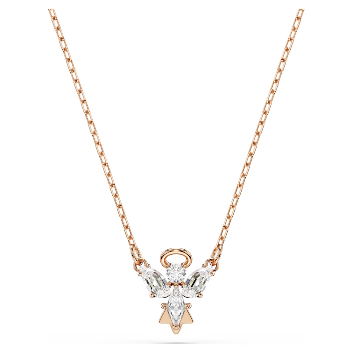 MAGIC NECKLACE ANGEL WHITE ROSE GOLD TONE PLATED