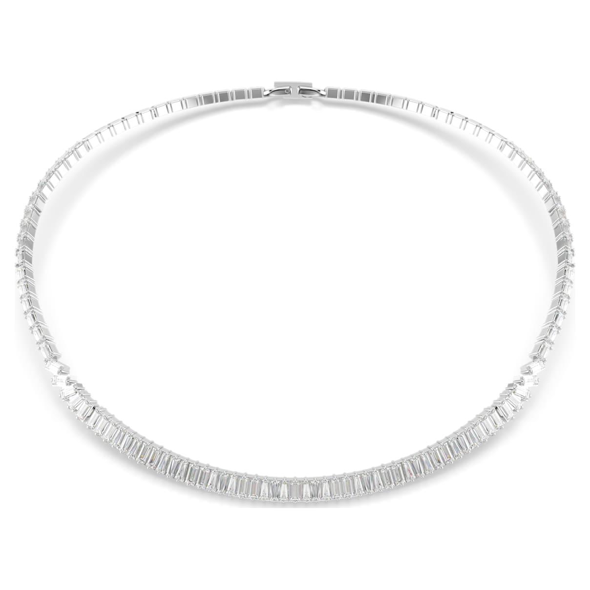 MATRIX NECKLACE BAGUETTE CUT WHITE RHODIUM PLATED