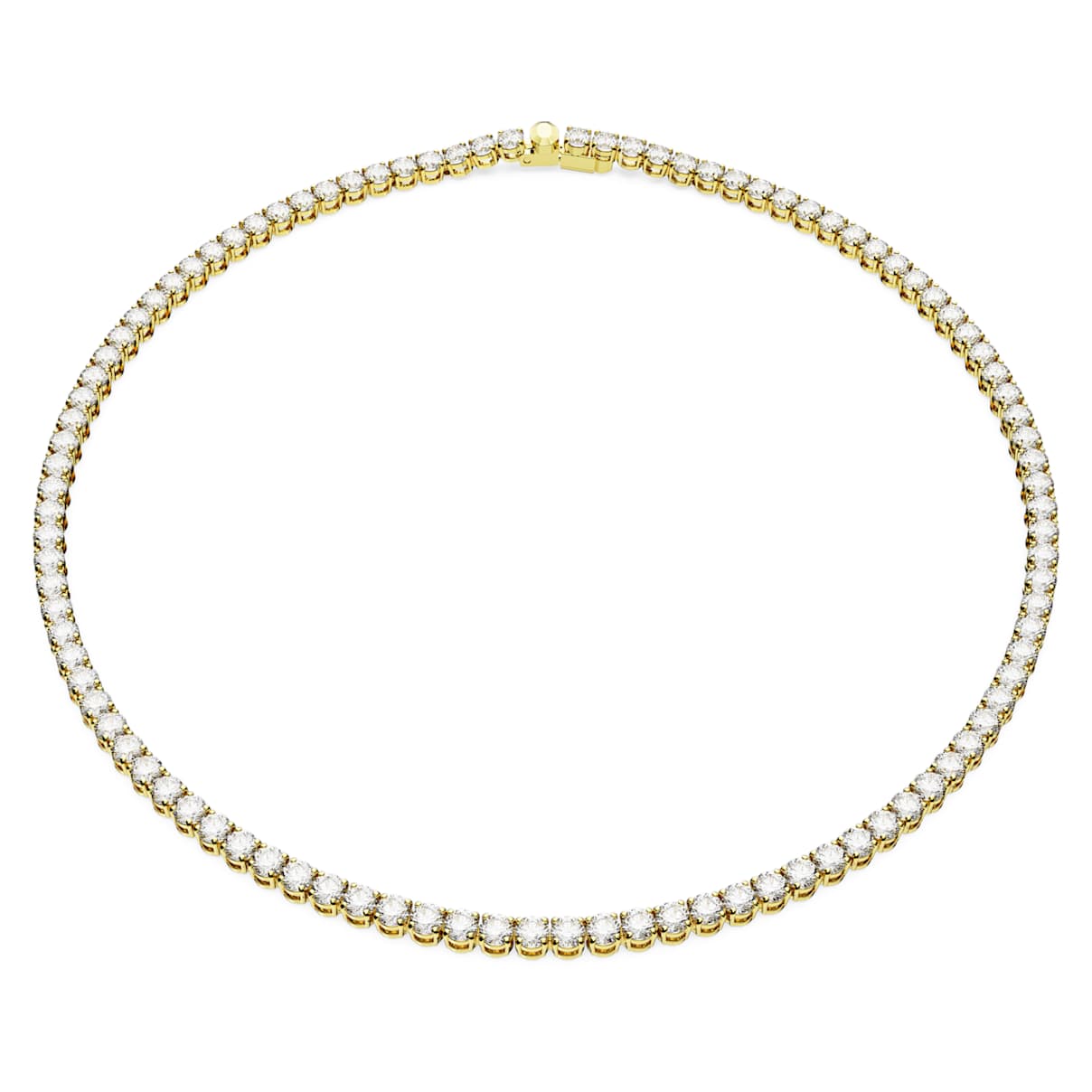 MATRIX TENNIS NECKLACE ROUND CUT WHITE GOLD TONE PLATED