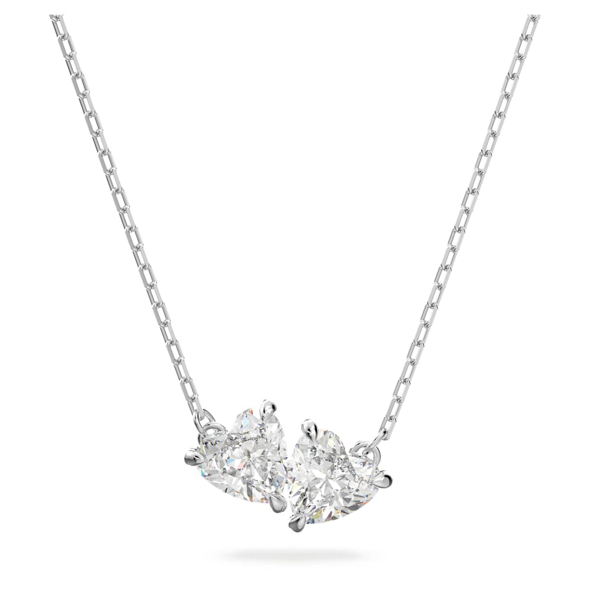 MESMERA NECKLACE HEART WHITE RHODIUM PLATED