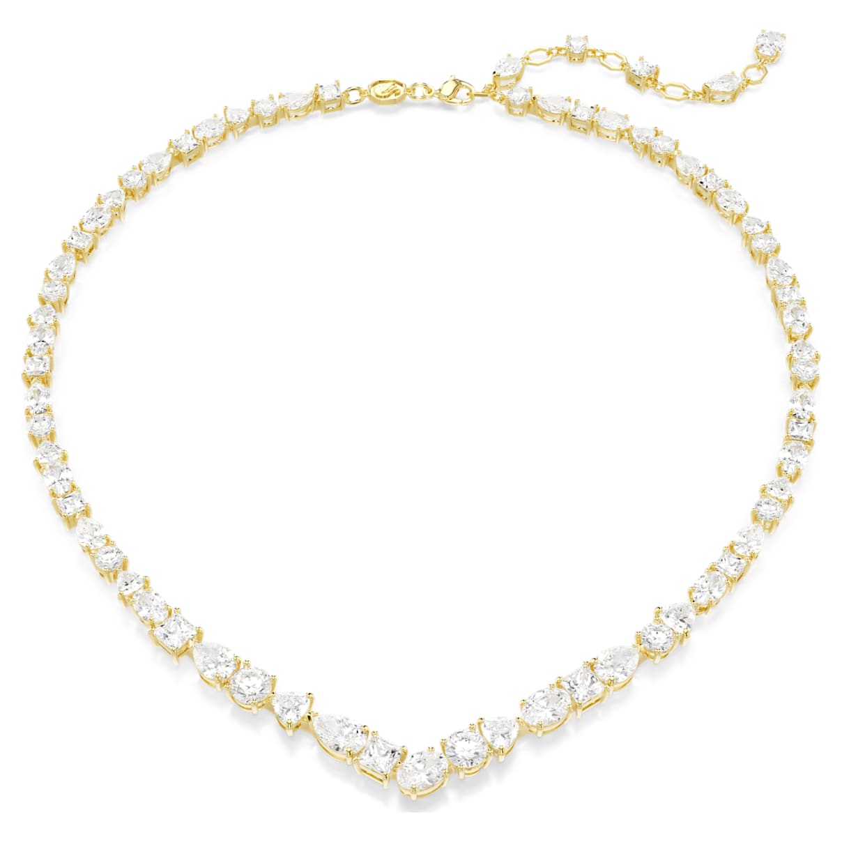 MESMERA NECKLACE MIXED CUTS WHITE GOLD TONE PLATED