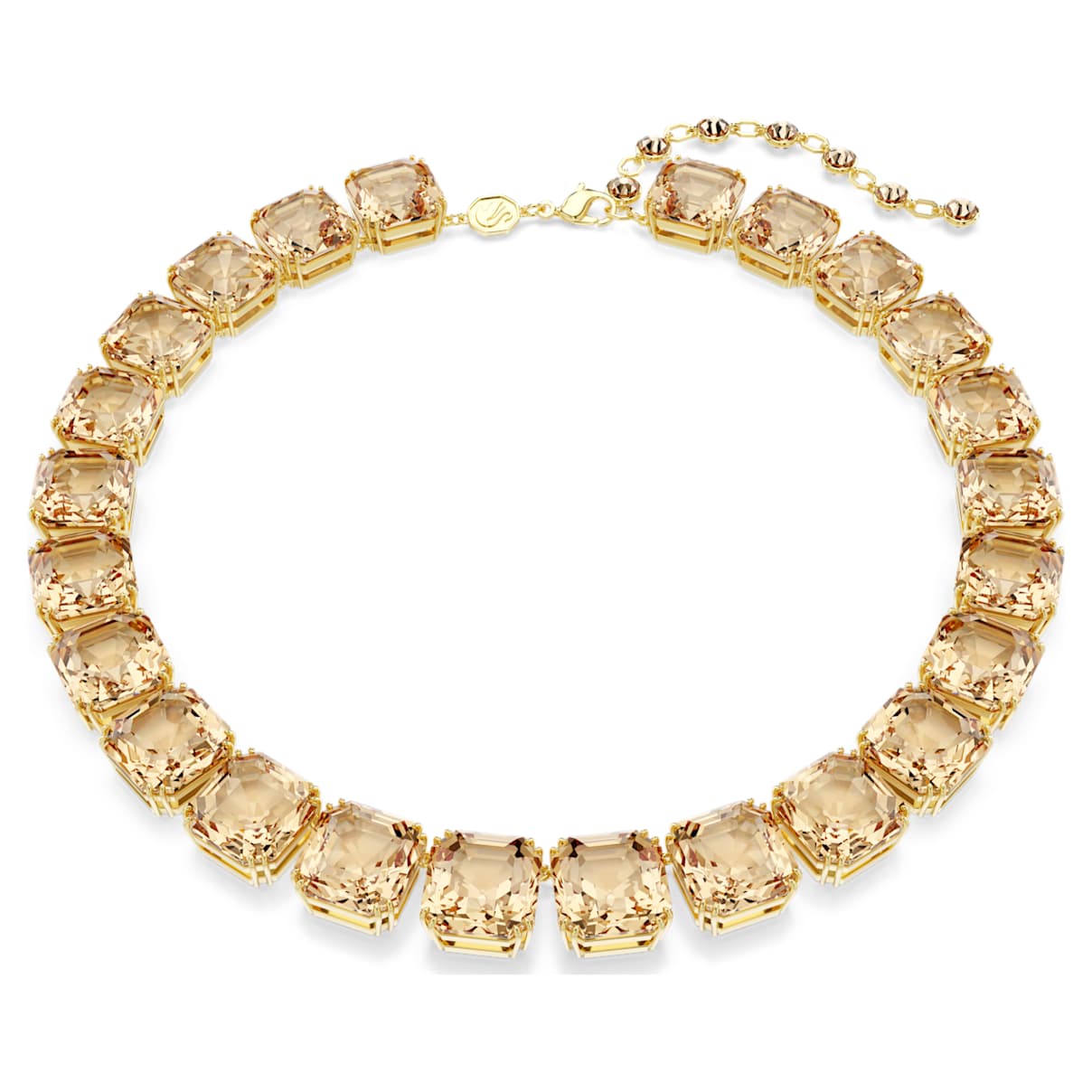 MILLENIA NECKLACE OCTAGON CUT CARAMEL GOLD TONE PLATED