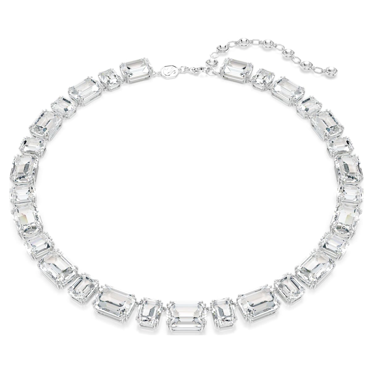 MILLENIA NECKLACE OCTAGON CUT WHITE RHODIUM PLATED