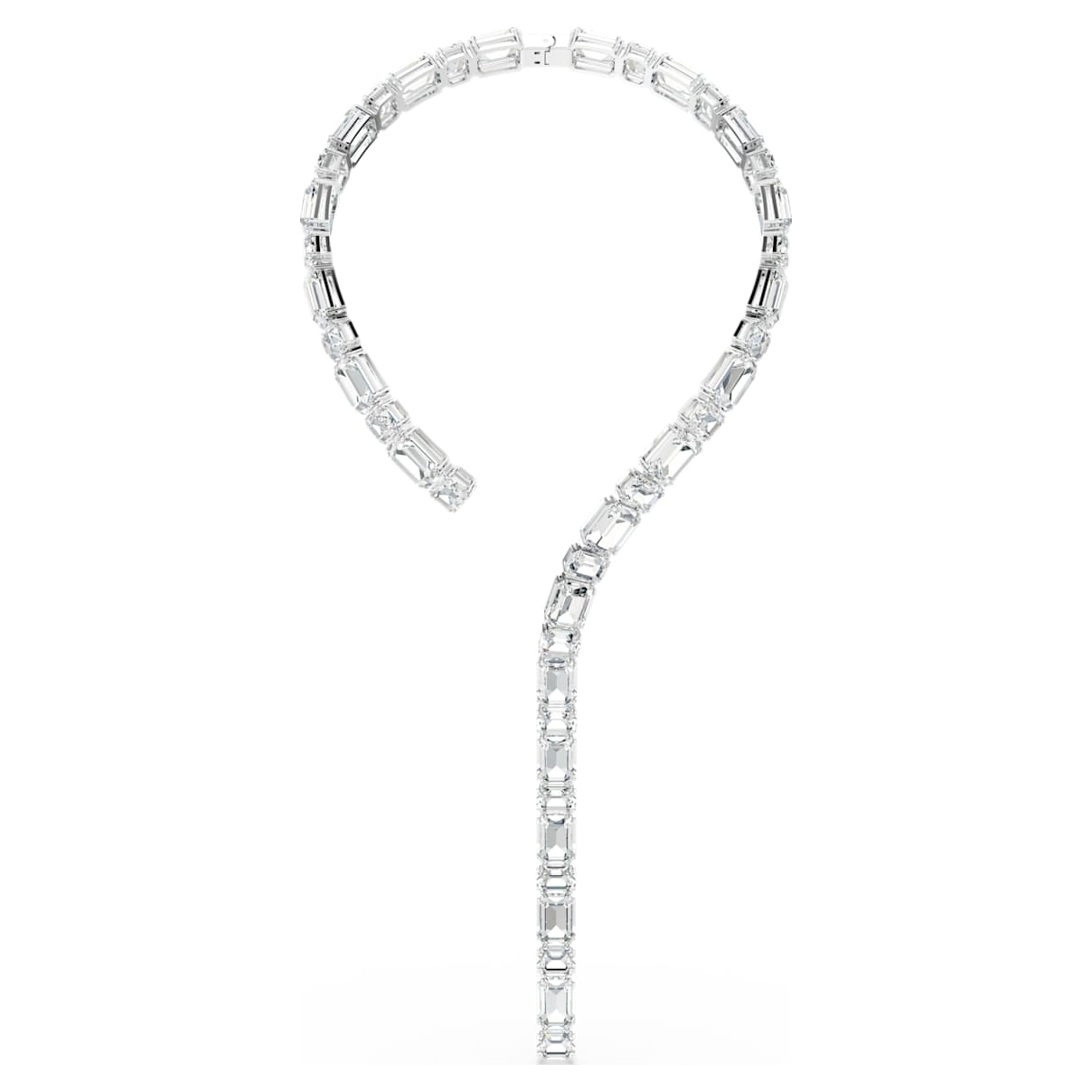 MILLENIA NECKLACE OCTAGON CUT WHITE RHODIUM PLATED