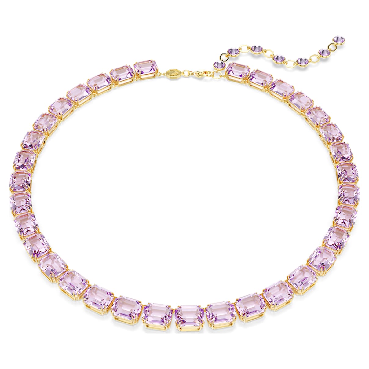 MILLENIA NECKLACE OCTAGON CUT PURPLE GOLD TONE PLATED