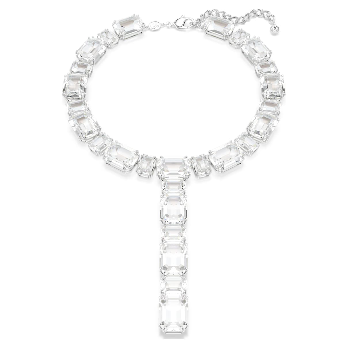 MILLENIA NECKLACE MIXED CUTS WHITE RHODIUM PLATED