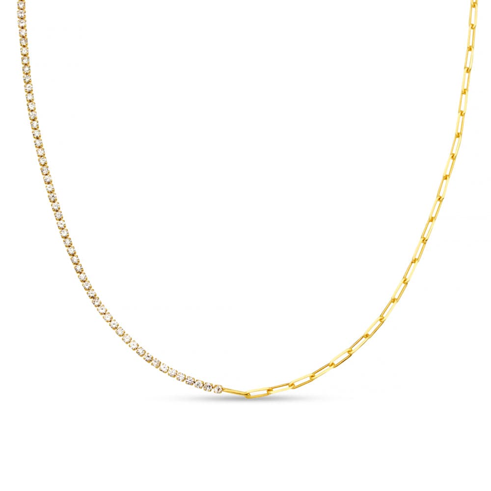 Asymmetric Crystal Chain Necklace