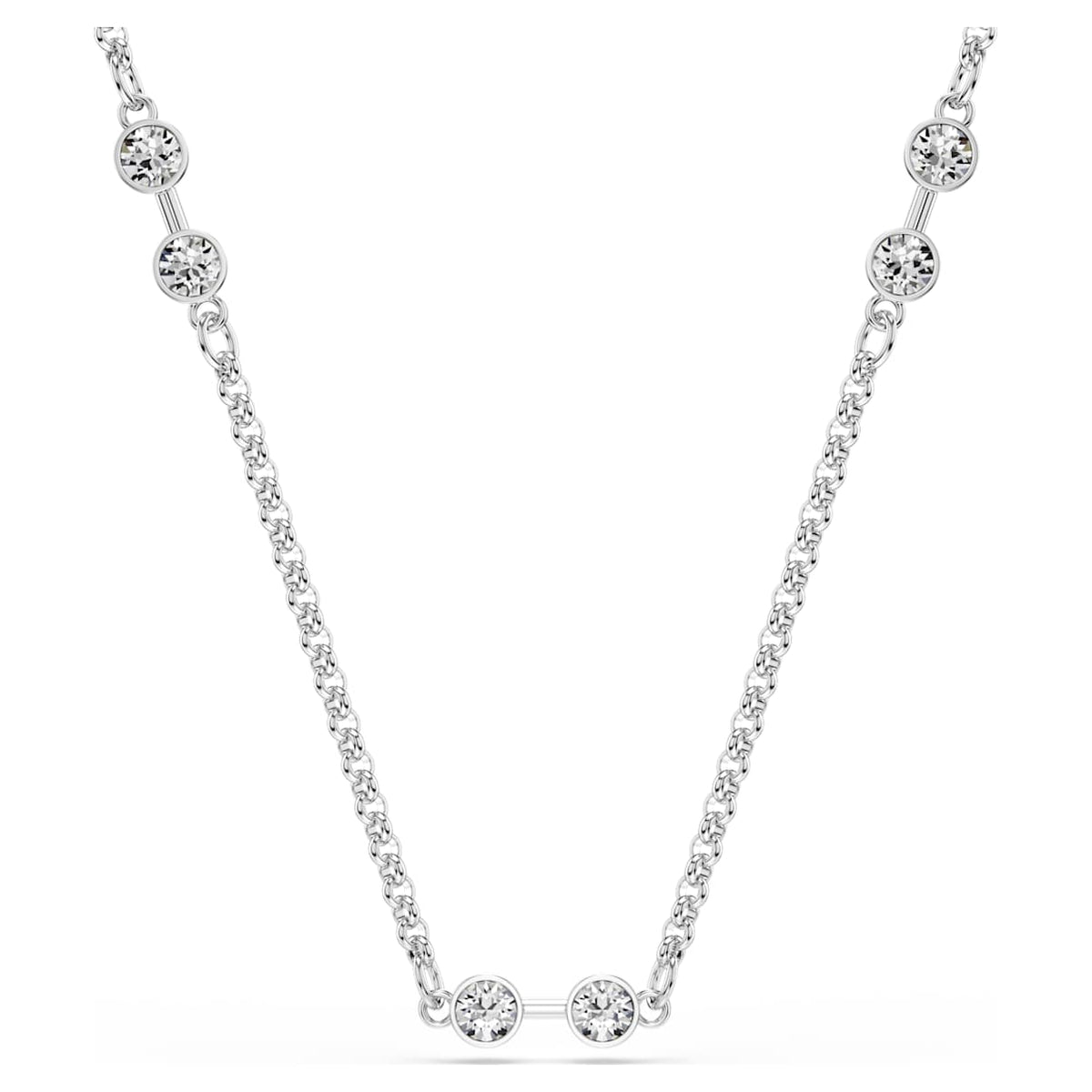 SWAROVSKI REMIX NECKLACE ROUND CUT WHITE RHODIUM PLATED