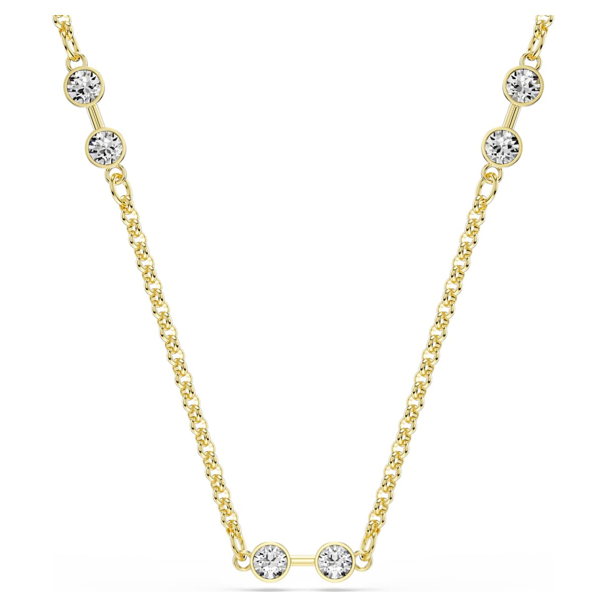 SWAROVSKI REMIX NECKLACE ROUND CUT WHITE GOLD TONE PLATED