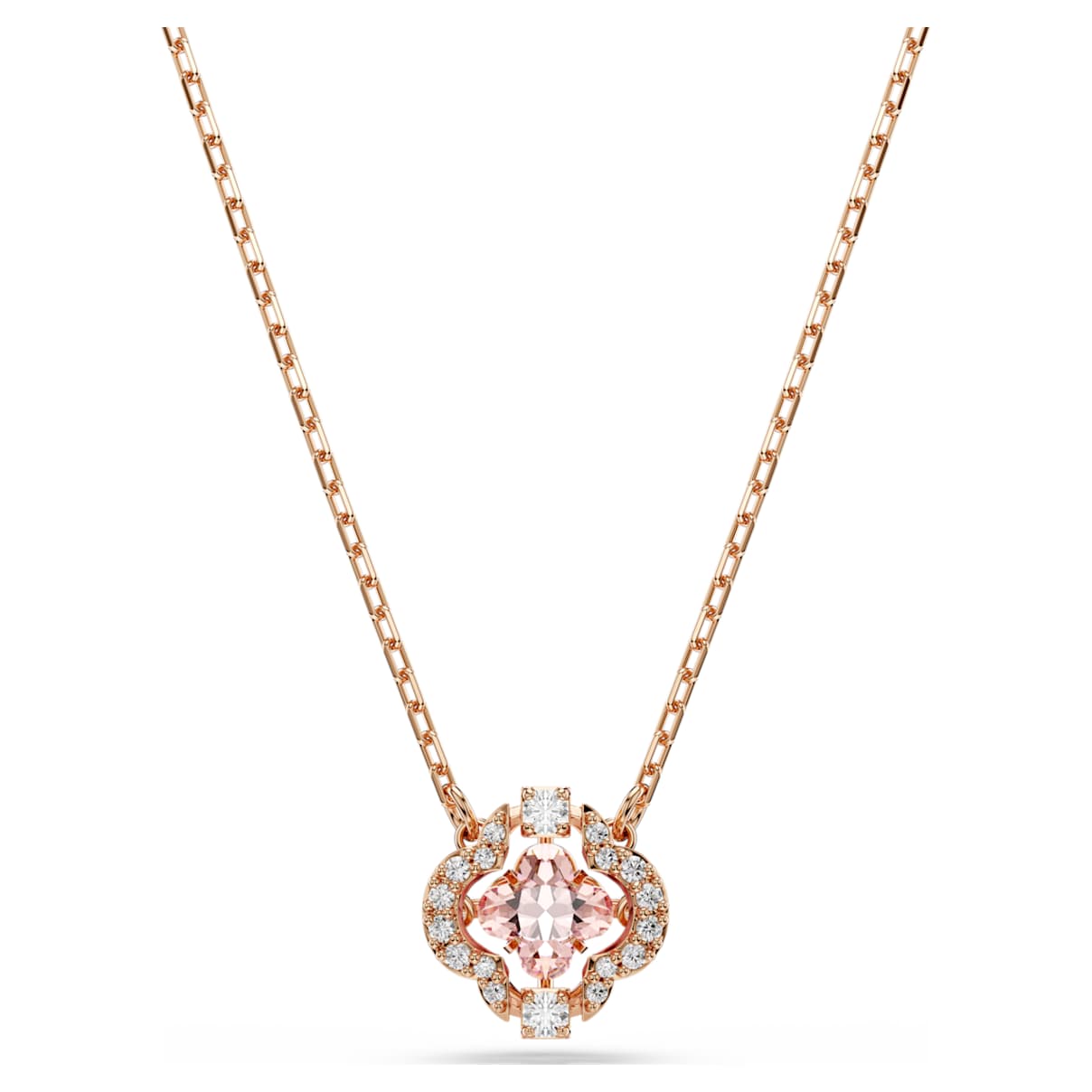 UNA NECKLACE CLOVER PINK ROSE GOLD TONE PLATED