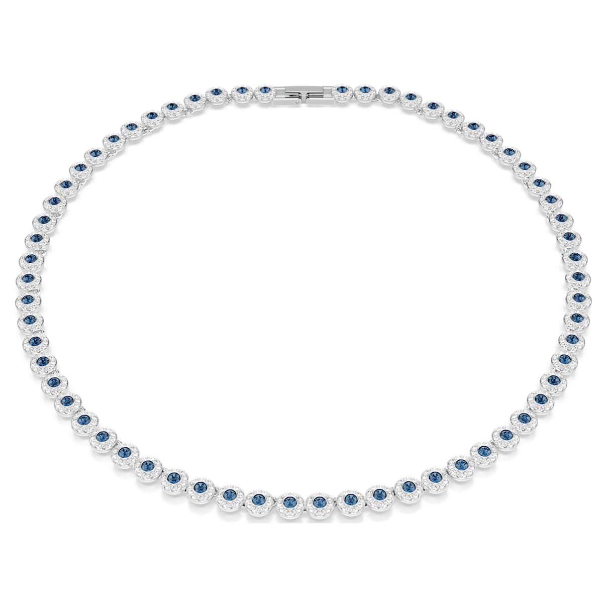 UNA ANGELIC NECKLACE ROUND CUT BLUE RHODIUM PLATED