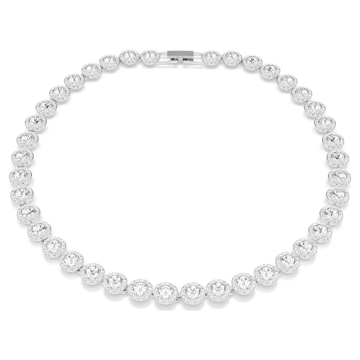 UNA ANGELIC NECKLACE ROUND CUT WHITE RHODIUM PLATED