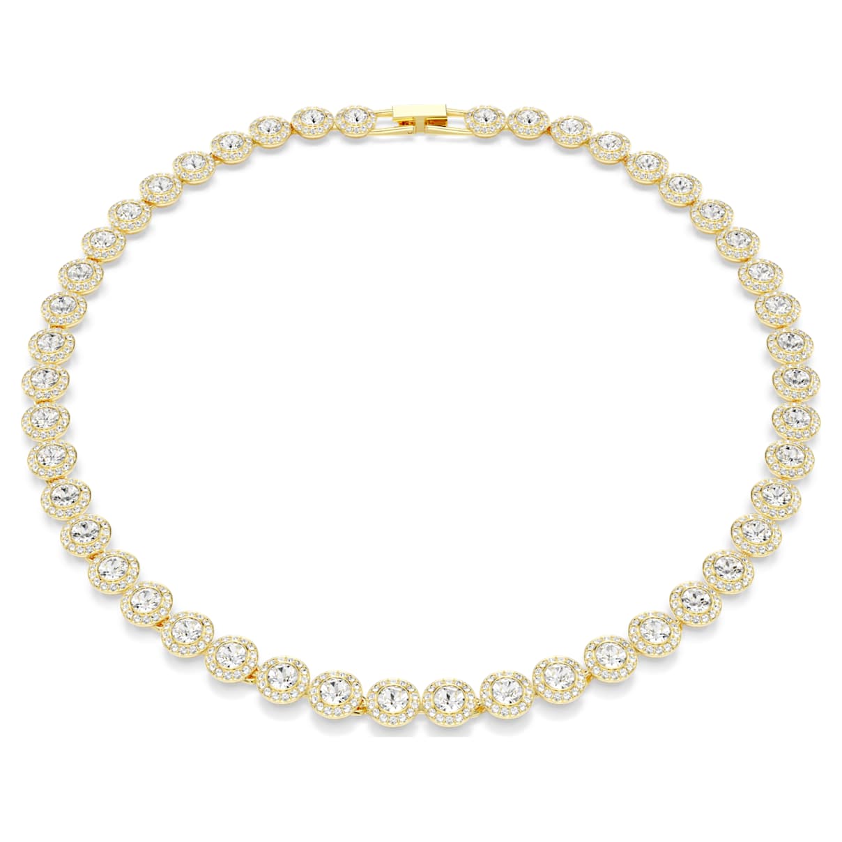 UNA ANGELIC NECKLACE ROUND CUT WHITE GOLD TONE PLATED