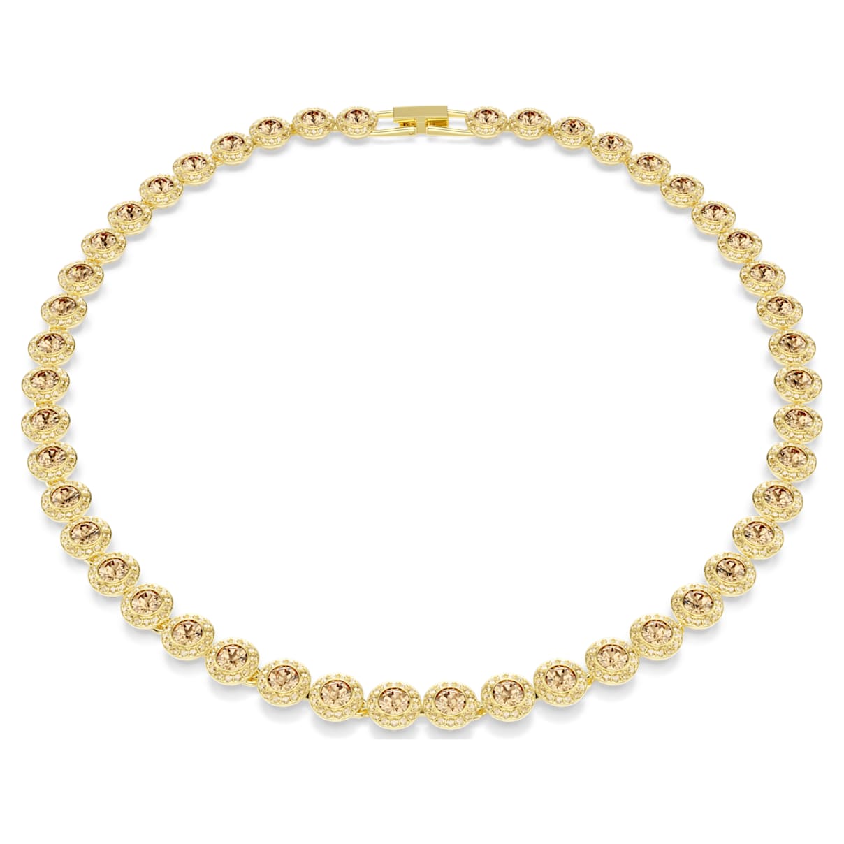 UNA ANGELIC NECKLACE ROUND CUT CARAMEL GOLD TONE PLATED