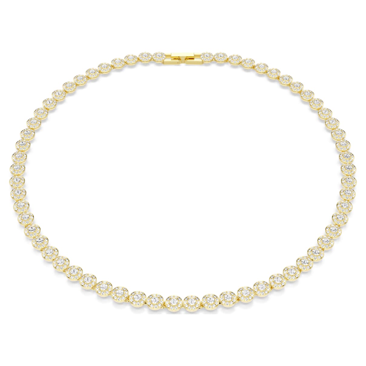 UNA ANGELIC NECKLACE ROUND CUT SMALL WHITE GOLD TONE PLATED