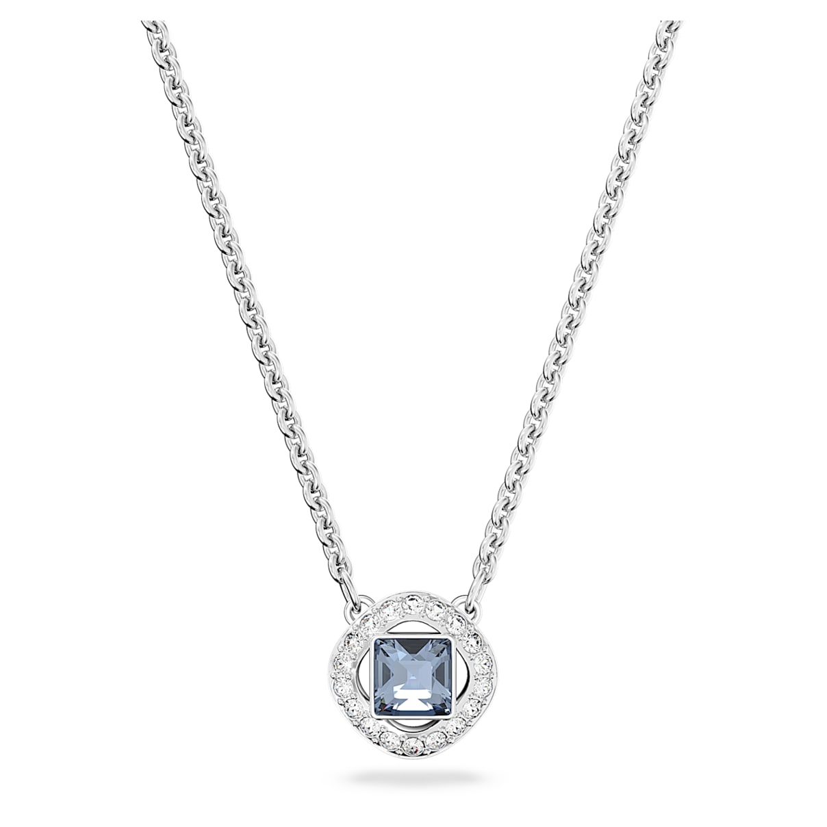 UNA ANGELIC NECKLACE MIXED CUTS BLUE RHODIUM PLATED