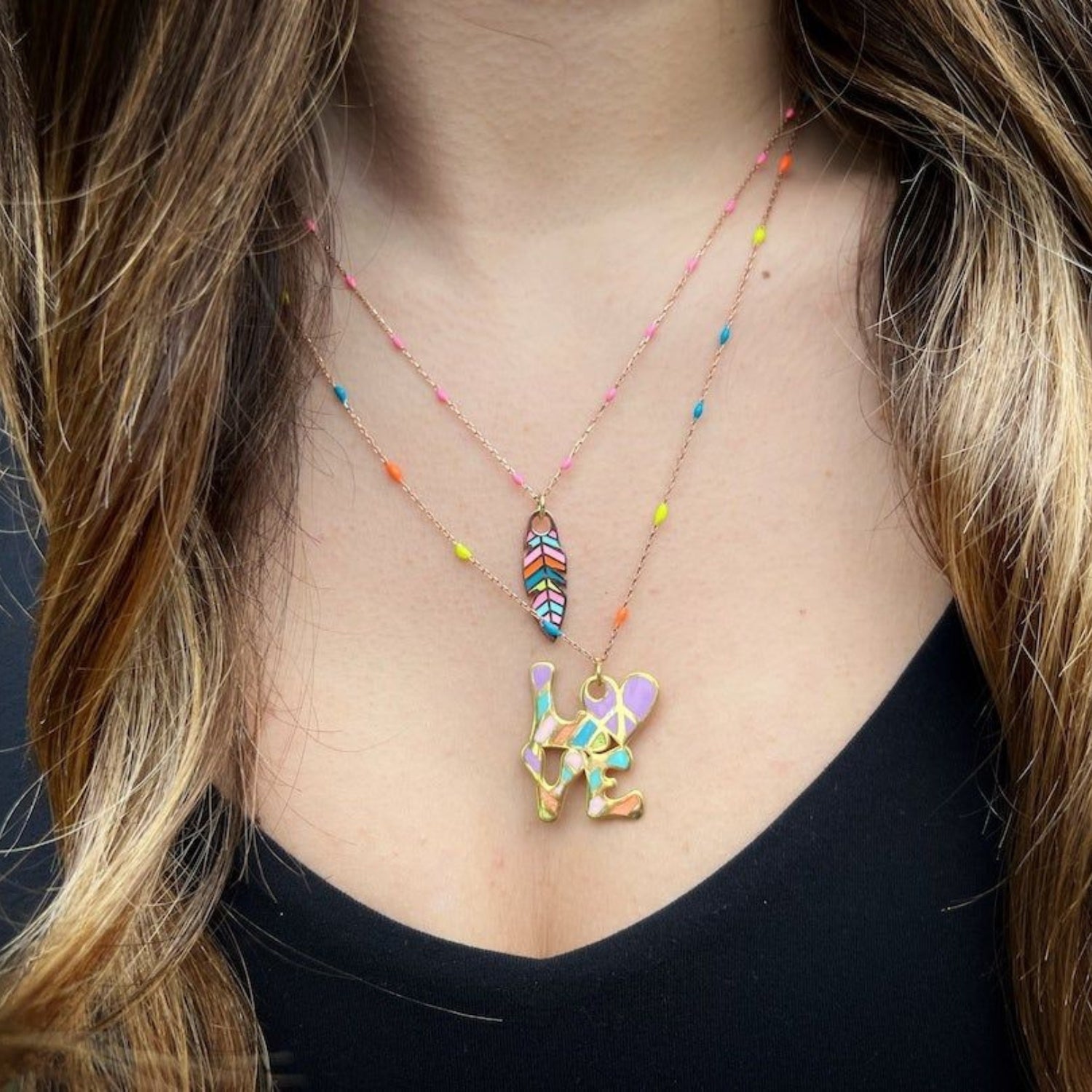 Color Of Love Necklace -Pink-