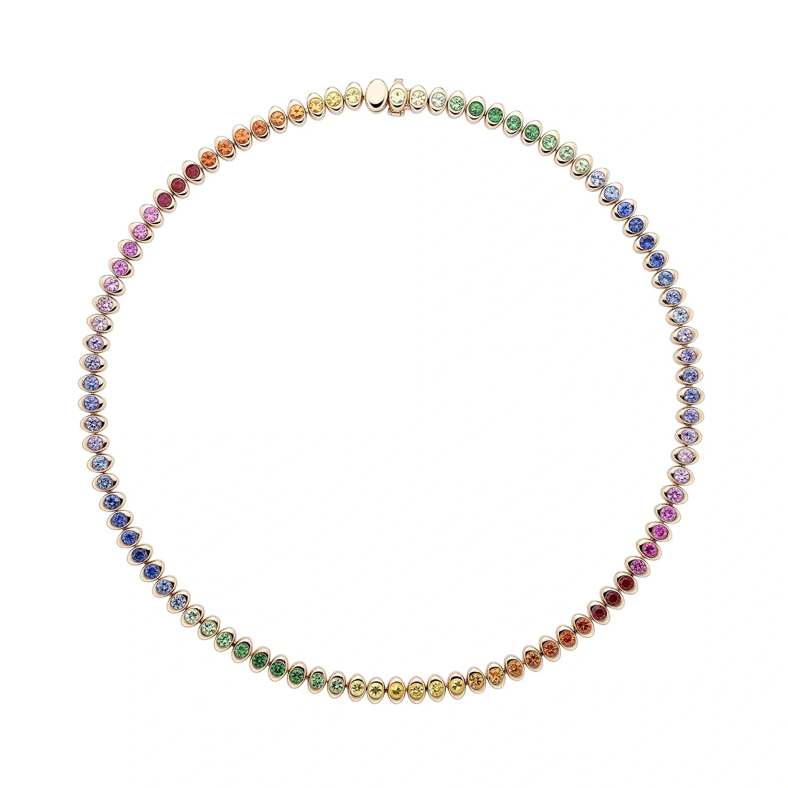 Cosmic Curve Rainbow Multicoloured Gemstone Necklace