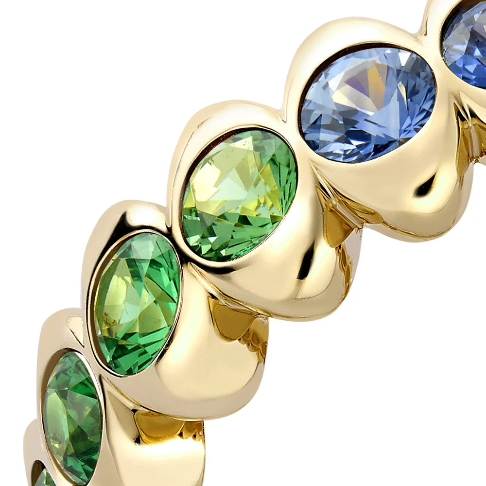 Cosmic Curve Rainbow Multicoloured Gemstone Eternity Ring