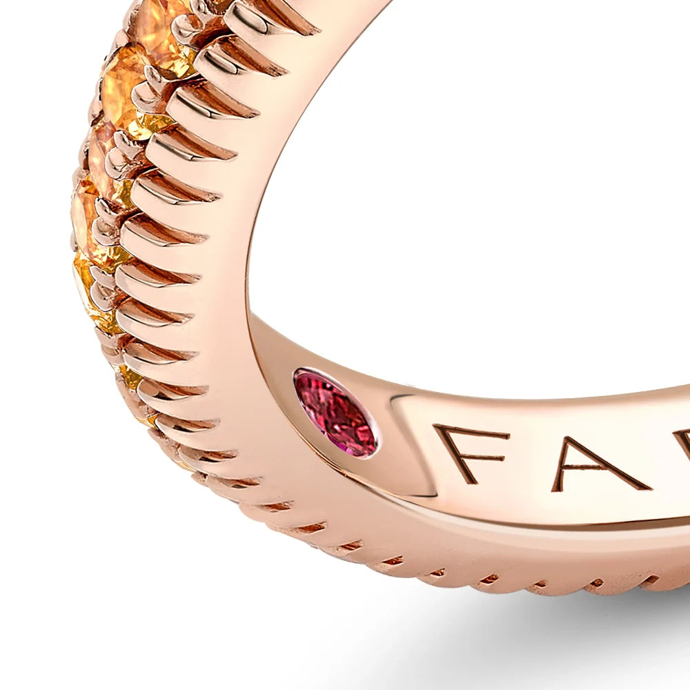 Fluted Orange Sapphire Eternity Ring