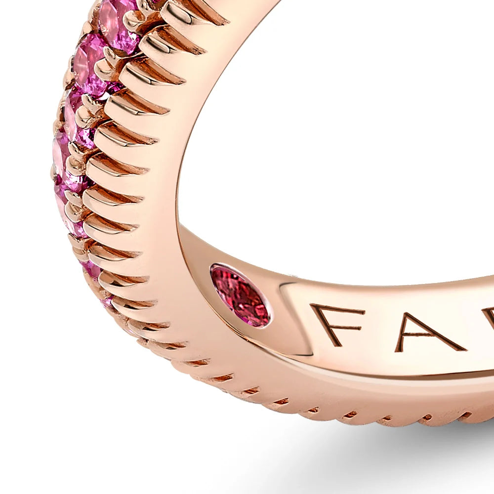 Fluted Pink Sapphire Eternity Ring