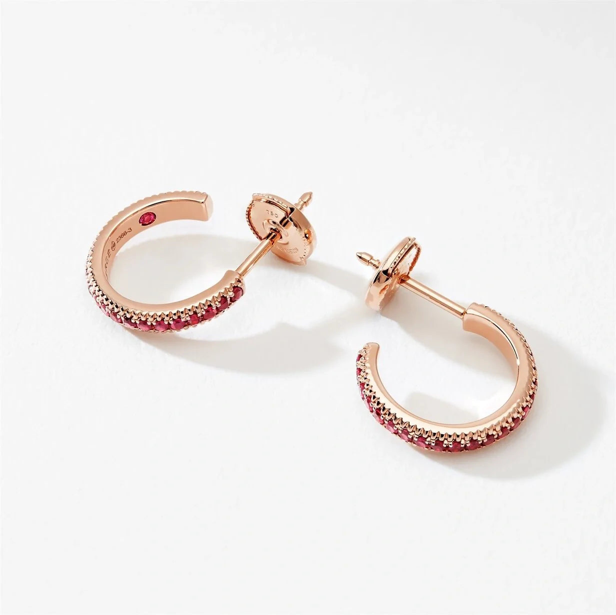 Fluted Hoop Gemstone Earrings