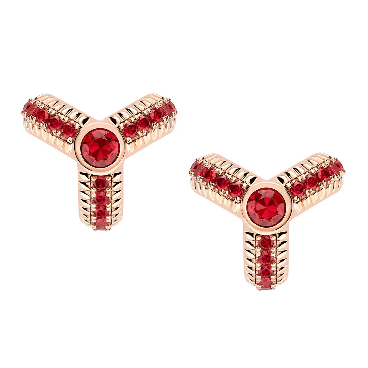 Trio Fluted Stud Earrings