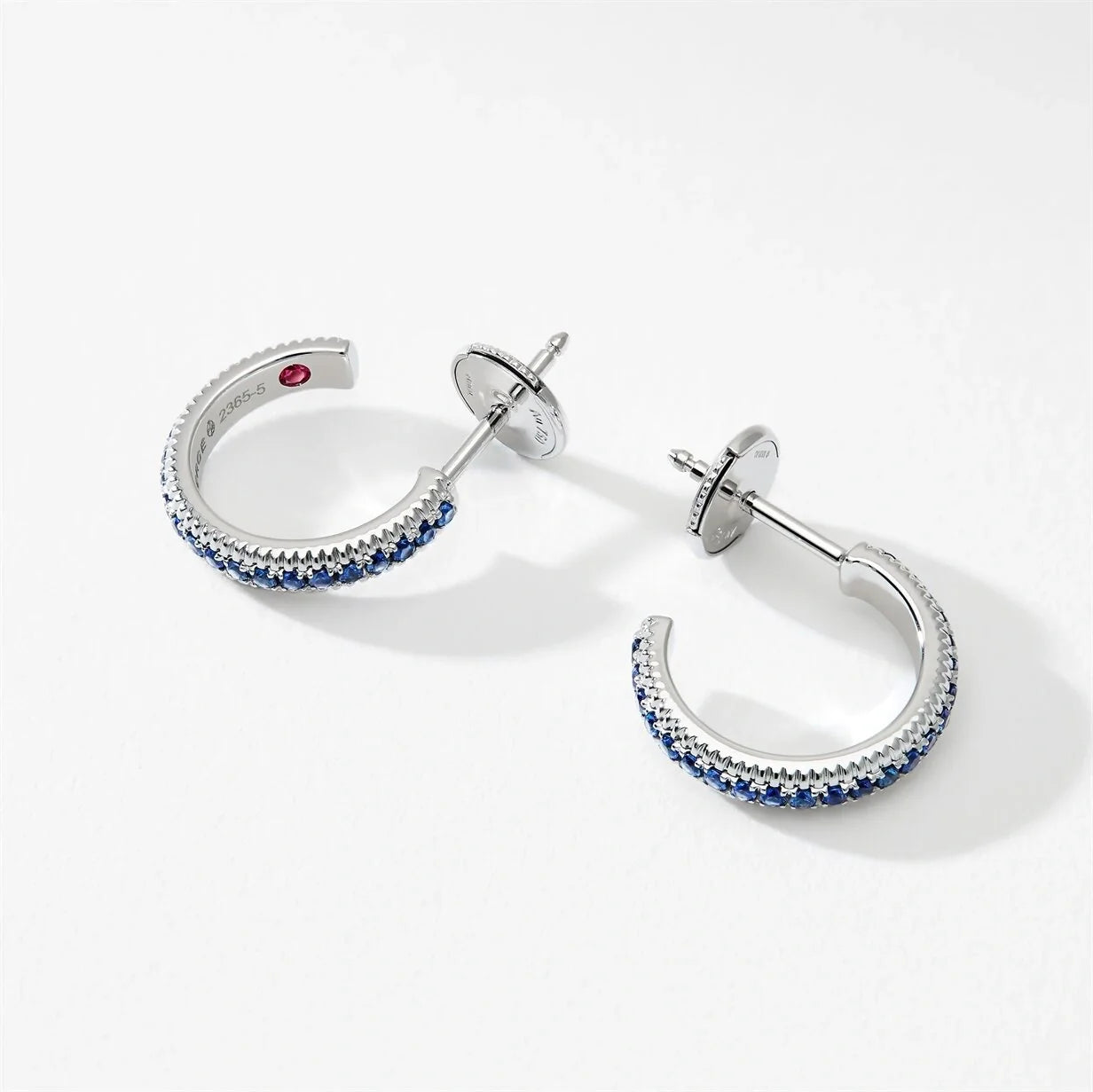 Fluted Hoop Gemstone Earrings