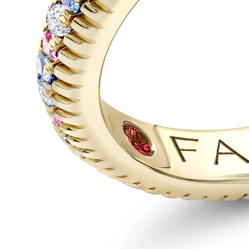 Fluted Diamond & Sapphire Eternity Ring