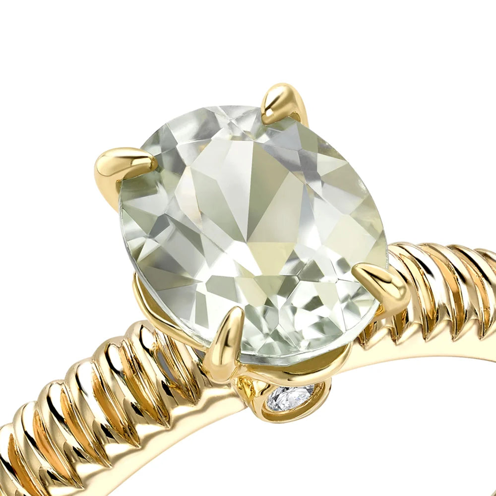 Fluted Green Tourmaline Ring