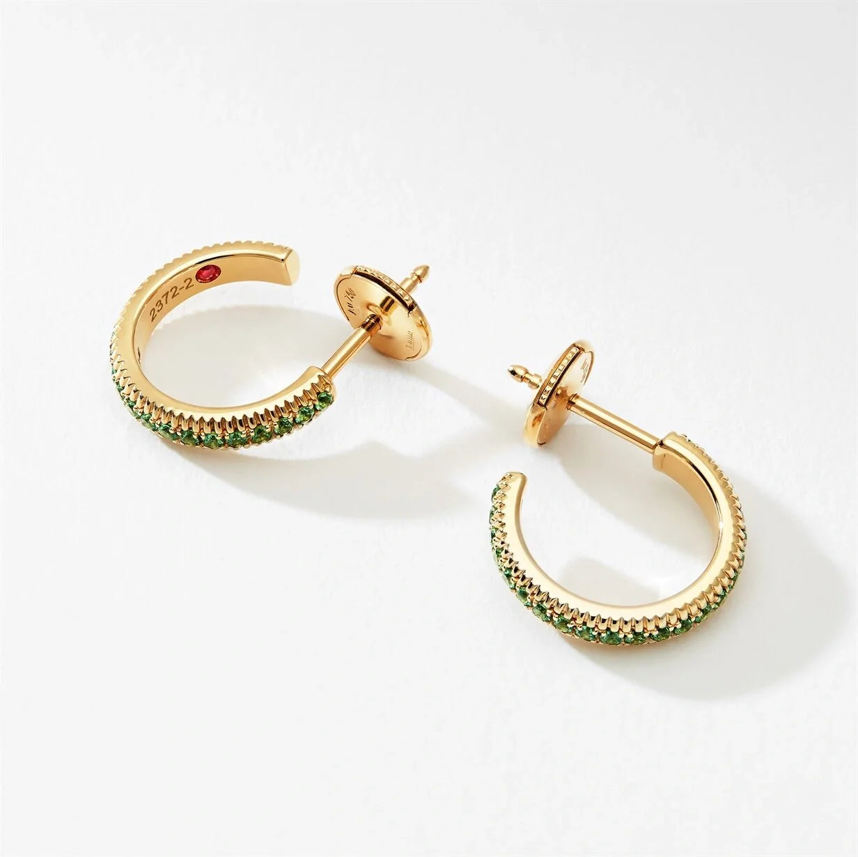 Fluted Hoop Gemstone Earrings