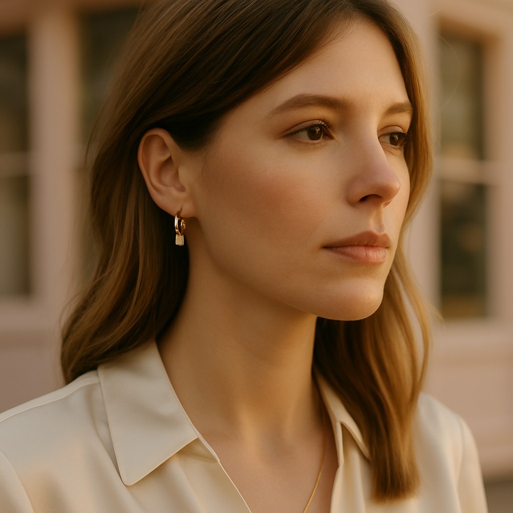 Comet Rise Floating Pear Cut Hoop Earrings