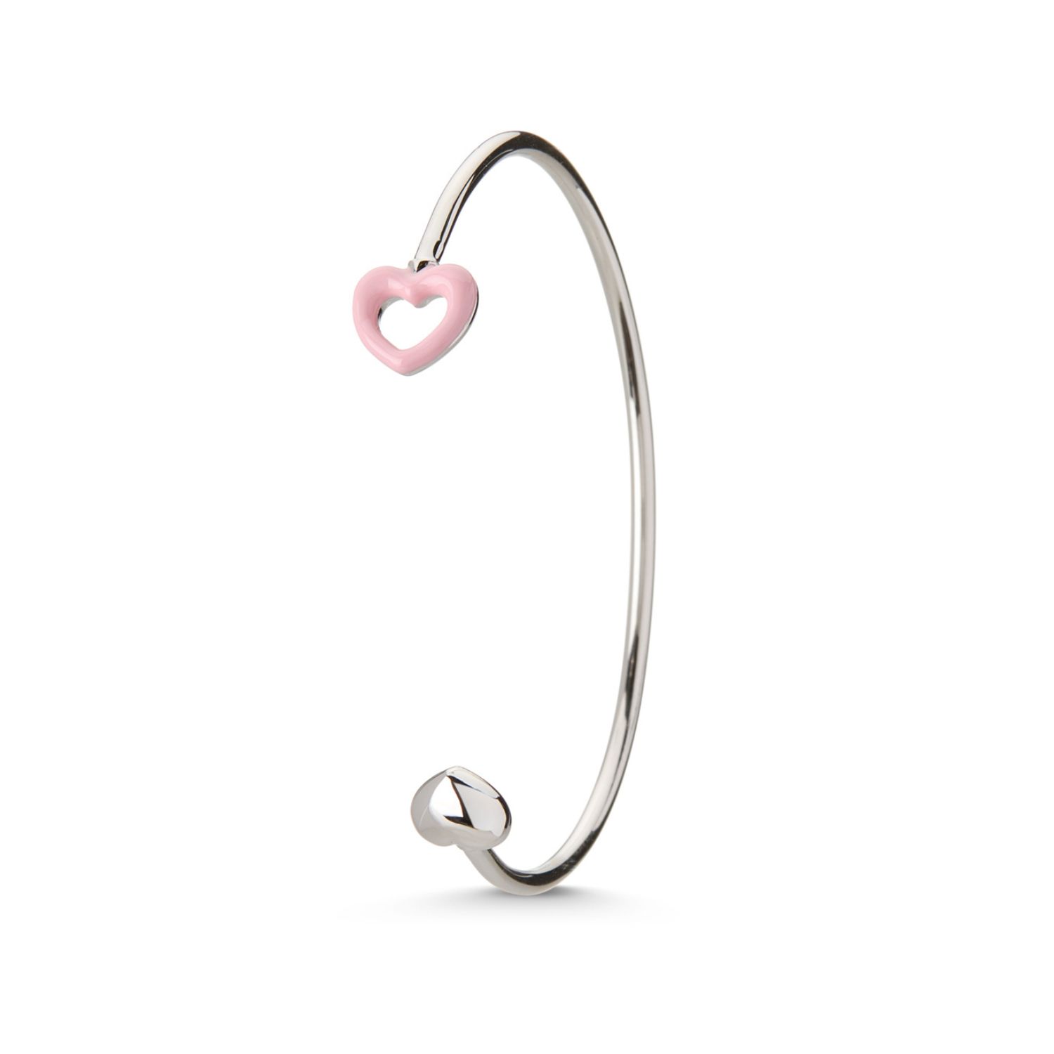 Cometa Enamel Heart Bangle - Recycled Silver