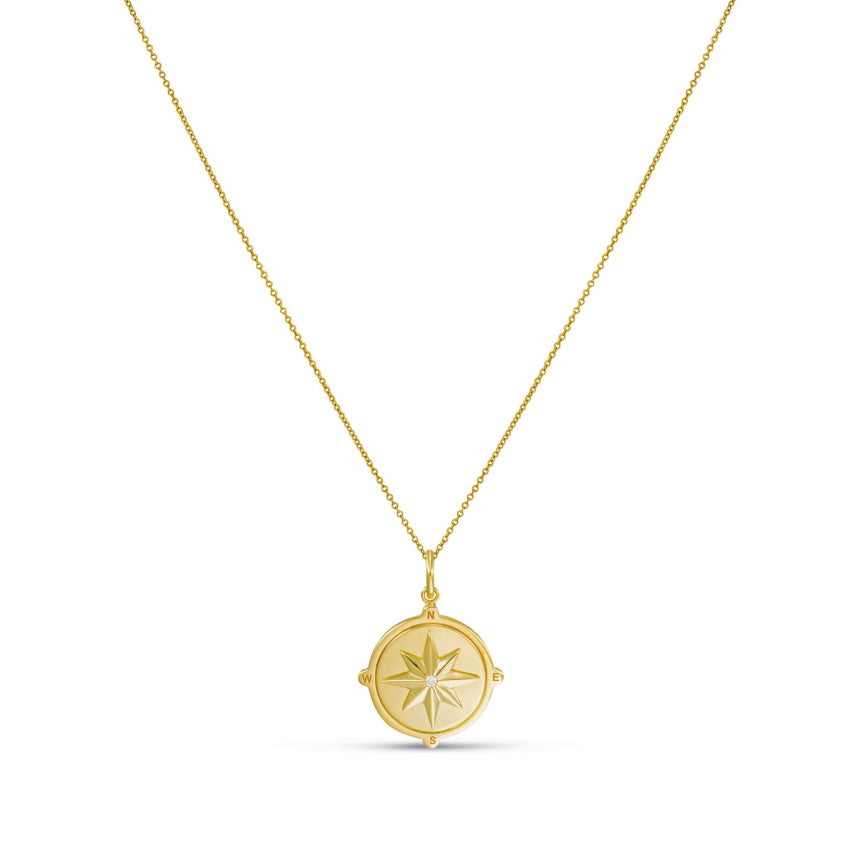 Compass Necklace With Diamond